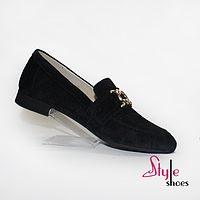 Женские лоферы черные Style Shoes