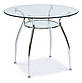 Стіл круглий скляний, з полицею Finezja A 90см на хромованих ніжках для маленької кухні Польща, фото 2
