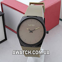 Унісекс кварцові наручні годинники Skmei 1601S / Скмей на каучуковому ремінці кольору хакі
