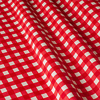 Декоративна тканина в середню клітину червоно-біла Туреччина 180 см 84578v32