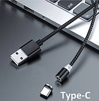 Магнітний кабель Type-C USB 2A для заряджання на неодимових Магнітних Засувках в Оплетці