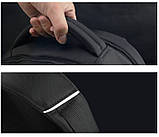 Рюкзак чоловічий Tigernu T-B3105-2 міській з ортопедичною спинкою, відділом для ноутбука, USB портом (чорний), фото 8