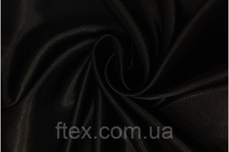 Тканина Креп Сатин Чорний, фото 1