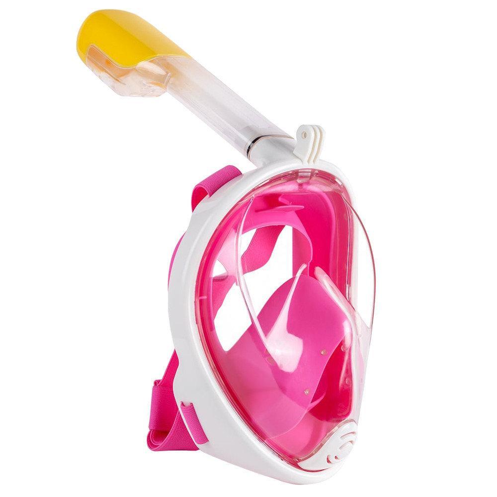Повна панорамна маска для плавання Free Breath M2068G з кріпленням для камери S/M Pink (3_3964)