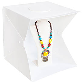 Фотобокс RIAS з LED підсвічуванням для предметної макрозйомки 30*30*30 см з чохлом White (3_00125)