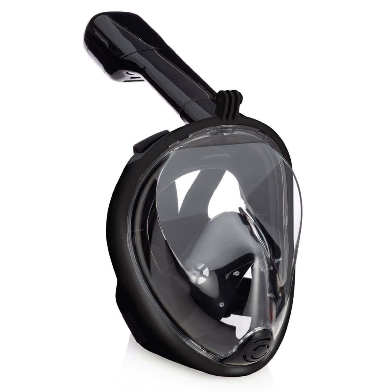 Повна панорамна маска для плавання Free Breath M2068G з кріпленням для камери L/XL Black (3_4119)