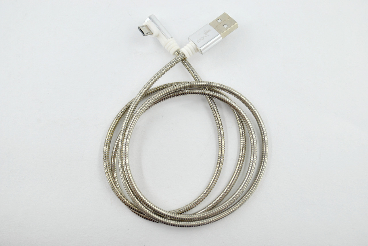 Кабель Usb Micro USB 4you Vazi (2000mah, метал, 90град, сталевий)