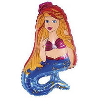 Качество! Фольгированный красивый Шарик FM Мини-фигура Русалочка 45см X 22см