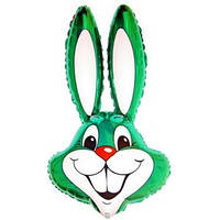 Качество! Воздушный шар на День Рождение FM Кролик зеленый 90см X 58см