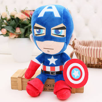 М'яка плюшева іграшка супергерої Марвел 30 см - Капітан Америка (чібі)