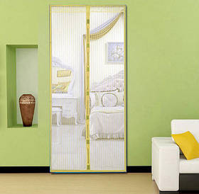 Москітна сітка на магнітах на двері Magic Mesh Yellow (3_6742)