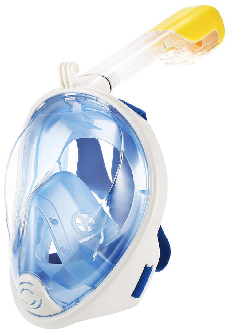 Повна панорамна маска для плавання Free Breath M2068G з кріпленням для камери L/XL Blue (3_3993)