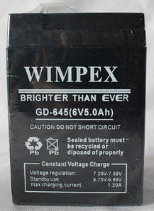 Акумулятор 6 вольт 5 ампер GD 645 (6V 5.0 Ah) Wimpex