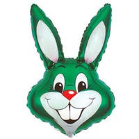 Качество! Фольгированный шар для Декора помещения FM Мини-фигура Кролик зеленый 42см X 24см