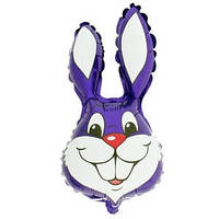 Качество! Шар ко Дню Рождения из фольги FM Мини-фигура Кролик фиолетовый 42см X 24см