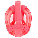 Набір для плавання 2 в 1 Маска Free Breath M2068G з ластами Рожева маска (XS) Ласти сині (М) (3_00224), фото 4