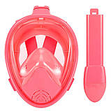 Набір для плавання 2 в 1 Маска Free Breath M2068G з ластами Рожева маска (XS) Ласти сині (М) (3_00224), фото 5