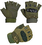 Рукавиці тактичні безпалі Oakley XL Green (3_00036), фото 4