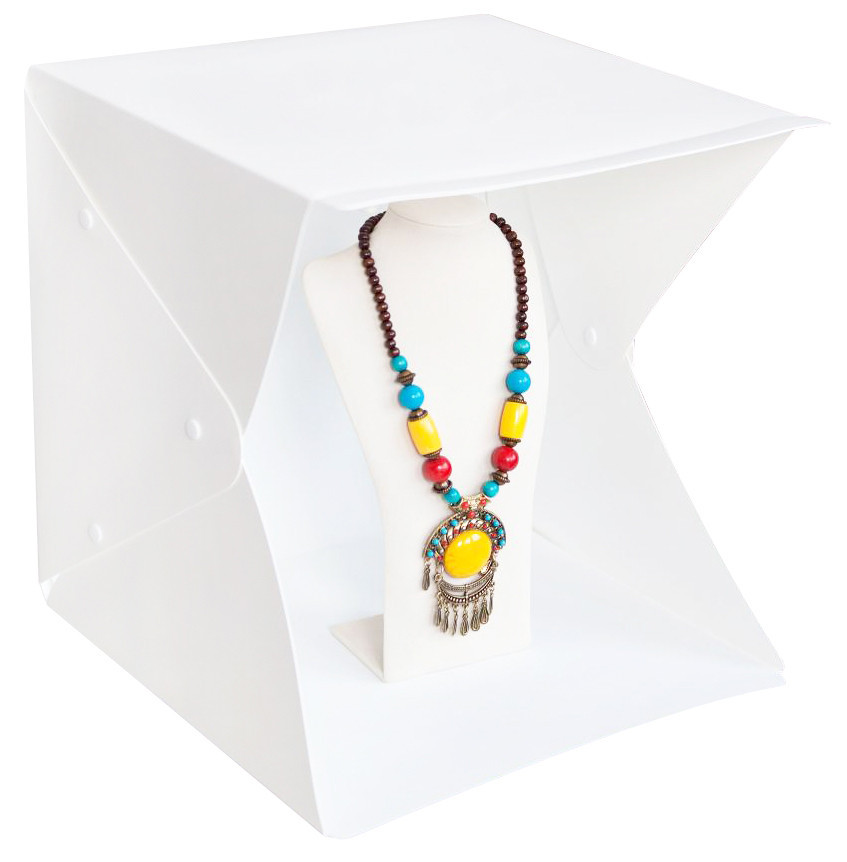 Photobox RIAS з LED підсвічуванням для предметної макрозйомки 20*20*20 см c чохлом White (3_00071)