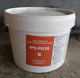 IPS PU 2K - Двокомпонентний поліуретановий будівельний герметик для стиків, відро 12 кг (8,6:1), фото 1