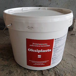 OKSIPLASTS (ОКСІПЛАСТ) - 2К поліуретановий будівельний герметик для стиків, відро 12 кг (6:1), білий, фото 1
