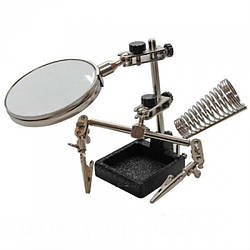 Тримач "тритья рука" JM508 лупа, крокодили підставка для паяльника