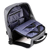 Рюкзак RIAS Antivor з USB 15" Gray/Black (4_644466556), фото 3