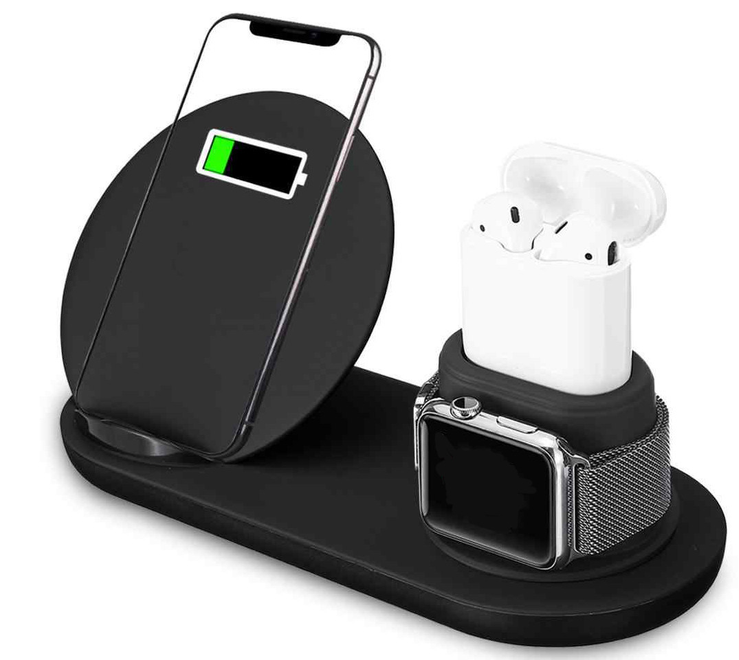 Бездротова док-станція oneLounge FastCharge 10W 3-in-1 для iPhone/AirPods/Apple Watch 1/2/3 (3_7446)