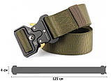 Ремінь тактичний Assault Belt з металевою пряжкою 125 см Зелений (3_8116), фото 2