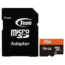 MicroSDXC 64GB UHS-I Team + SD adapter (TUSDX64GUHS03)