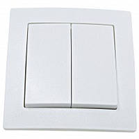 Вимикач Smartfortec HS021 подвійний прихованого типу білий