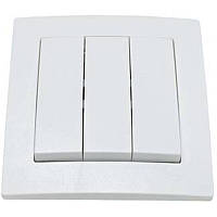 Вимикач Smartfortec HS031 потрійного прихованого типу білий