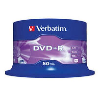 DVD+R Verbatim (43550) 4.7GB, 16x, Cake 50шт Silver, фото 1