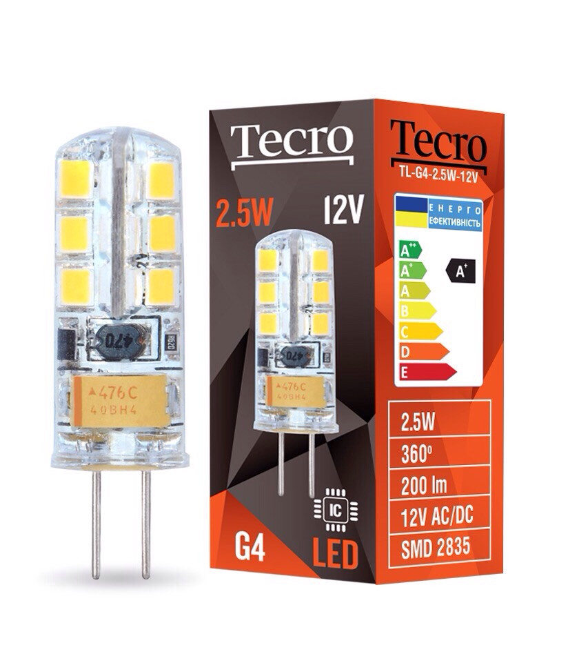 Лампа світлодіодна Tecro TL-G4-2.5 W-12V 4100K