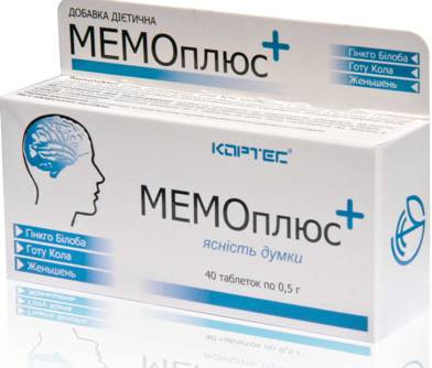 Дієтична добавка «МЕМОплюс +», 40 таблеток