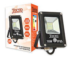 Світлодіодний прожектор Tecro TL-FL-10B-PR 10 W 6400 K з датчиком руху