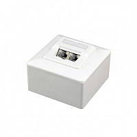 Розетка Cablexpert (MWS-2S6-01) 2хRJ-45, Cat6, зовнішня, білий