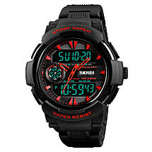 Тактичні чоловічі годинники Skmei (Скмей) 1320 PROTECT Black / Red, фото 3
