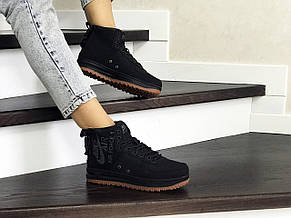 Високі жіночі кросівки Nike Air Force 1,чорні, фото 2