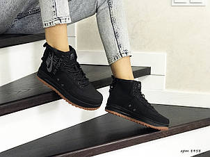 Високі жіночі кросівки Nike Air Force 1,чорні, фото 2