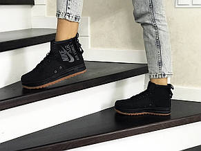 Високі жіночі кросівки Nike Air Force 1,чорні, фото 2