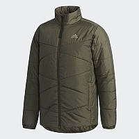 Куртка спортивная adidas Bsc Ins Jacket CZ0618 (хаки, мужская, осень, стеганая, синтепон, логотип адидас)