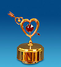 Музична фігурка Сваровскі з позолотою "Сердечко зі стрілою" AR-4204/3, фото 1