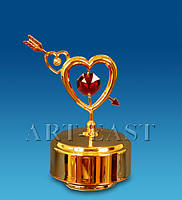 Музична фігурка Сваровскі з позолотою "Сердечко зі стрілою" AR-4204/3, фото 2