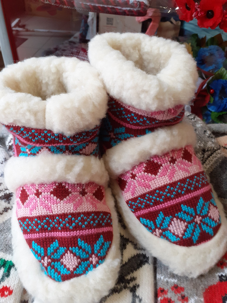 Чуні з овечої шерсті-"Вишивка".