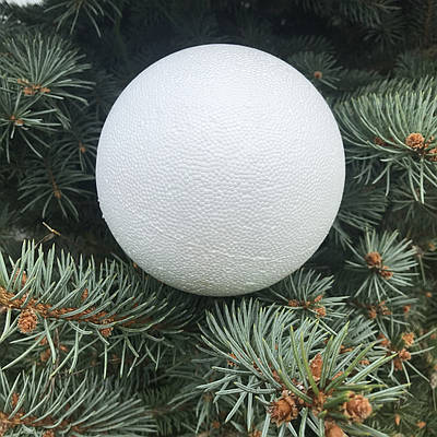 Пінопластова іграшка заготівля для творчості на ялинку куля 8см / Заготовки для рукоділля з пінопласту