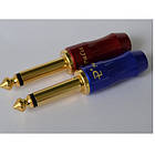 Штекер 6,35 мм моно, корпус металевий