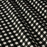 Скатертина бавовна тефлон водовідштовхувальне гідрофобне просочення принт дрібна карта чорно-біла, фото 3