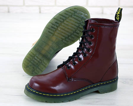 Жіночі черевики Dr.Martens Brown шкіра, демисезон чорні. ТОП Репліка ААА класу., фото 2