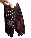 Рукавички жіночі коричневі, жіночі рукавички, фото 2